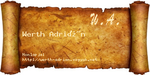 Werth Adrián névjegykártya